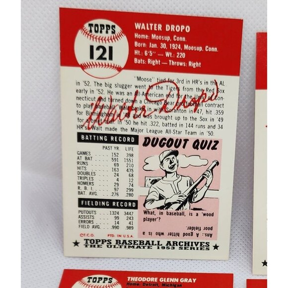 Detroit Tigers 1953 Vintage Reprint Topps Baseball Cards 4 Card Bundle - Picture 12 of 12